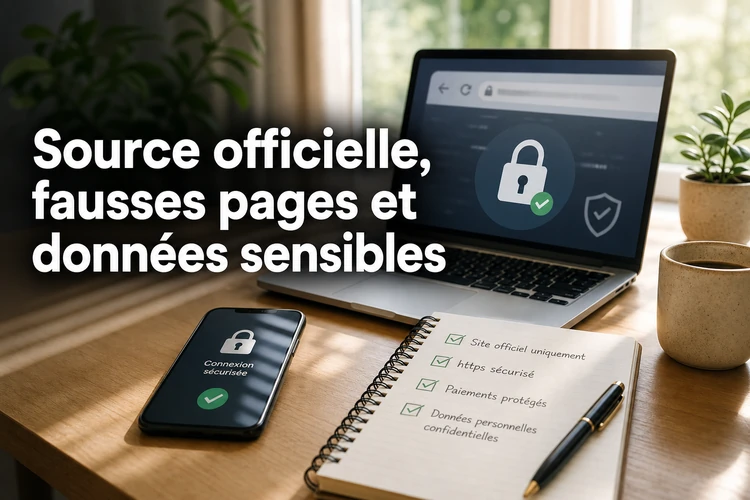 Source officielle, fausses pages et données sensibles
